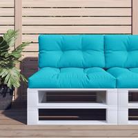 VidaXL Palletkussen 70x40x12 cm stof turquoise - thumbnail