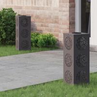 VidaXL Solar led pad licht 2 pcs zwart koudgewalst staal - thumbnail