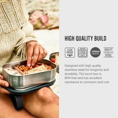 Black+Blum RVS Lunchbox - 1 Ltr - Zwart