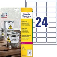 Avery ultra-sterke witte etiketten ft 63,5 x 33,9 mm (b x h), 480 stuks, 24 per blad - thumbnail