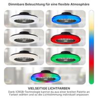 Brilliant Zwarte ventilatorBadria met RGB functie - G60040/06 - thumbnail
