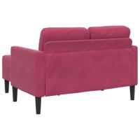 2-zitsbank met chaise L-vorm wijnrood 125 cm fluweel - thumbnail