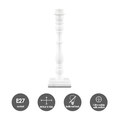 Home sweet home tafellamp Woodi ↕ 38 cm - wit Home sweet home tafellamp Woodi ↕ 38 cm - wit