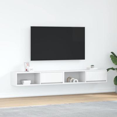 Tv-meubelen 2 st 100x31x25,5 cm bewerkt hout wit