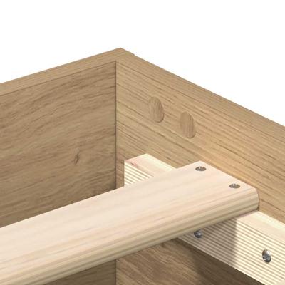Bedframe zonder matras spaanplaat artisanaal eikenkleurig
