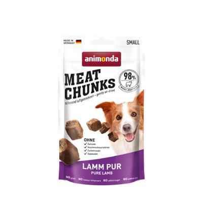 Grancarno Anionda Meat Chunks Lamm Pur (60 g), puur vlees premium hondensnack van animonda voor kleine volwassenen honden, graanvrije hondensnacks voor volwassen honden