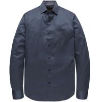 Long sleeve shirt satin twill navy blazer - thumbnail