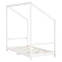 Kinderbedframe 80x160 cm massief grenenhout wit - thumbnail