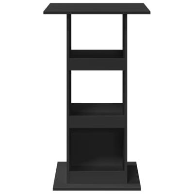 Bartafel met opbergruimte 60x60x102 cm bewerkt hout zwart Bartafel met opbergruimte 60x60x102 cm bewerkt hout zwart