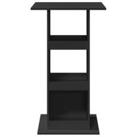 Bartafel met opbergruimte 60x60x102 cm bewerkt hout zwart - thumbnail