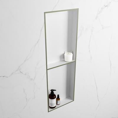 MONDIAZ EASY Nis 149,5x29,5cm in solid surface kleur Army | Talc. 2 vakken geschikt voor in- of opbouw