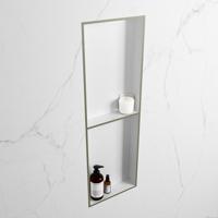 MONDIAZ EASY Nis 149,5x29,5cm in solid surface kleur Army | Talc. 2 vakken geschikt voor in- of opbouw - thumbnail
