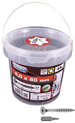 Connex Tx-Schroef 5.0X80 Rvs Emmer 45St - B30139 Connex Tx-Schroef 5.0X80 Rvs Emmer 45St - B30139