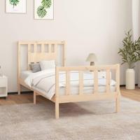 Bedframe met hoofdbord massief hout 90x200 cm - thumbnail