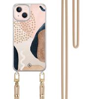 iPhone 13 hoesje met beige koord - Abstract dots - thumbnail