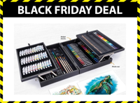 Artico 174-Delige Tekendoos/Schilderset - Aquarel, Acryl- en Olieverf, Krijt, Stiften, Kleurpotloden - thumbnail