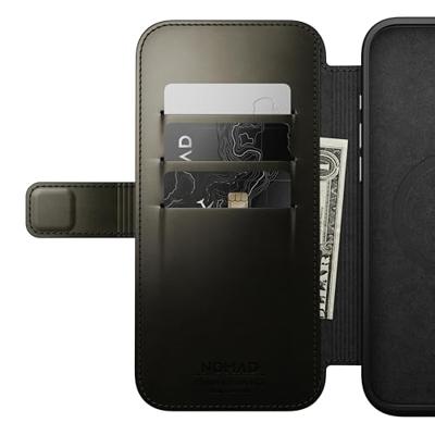 Nomad Modern Horween lederen folio iPhone 16 Pro Max - Green Chrome Nomad Modern Horween lederen folio iPhone 16 Pro Max - Green Chrome