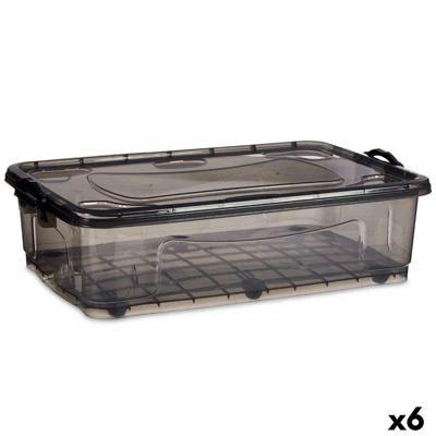 Opbergdoos op Wielen Kipit Antraciet Plastic 40 L 46,5 x 20 x 72,5 cm (6 Stuks)