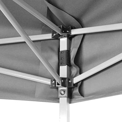 Partytent pop-up zeshoekig inklapbaar 3,6x3,1 m grijs - thumbnail