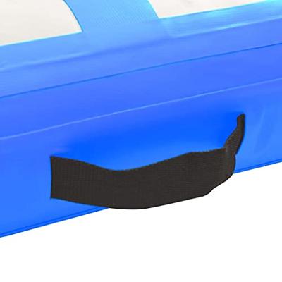 VidaXL Gymnastiekmat met pomp opblaasbaar 800x100x15 cm pvc blauw - thumbnail