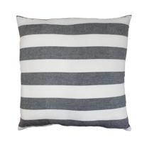 Groot Katoenen Sierkussen Chambray Zwart Gestreept (60 x 60 cm) - thumbnail