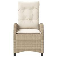Tuinstoelen 2 st verstelbaar met kussens poly rattan beige - thumbnail