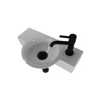 Fonteinset Boss & Wessing Julie Keramiek Inclusief Eénhendelkraan En Sifon 40x23x8 cm Zwart Boss & Wessing - thumbnail