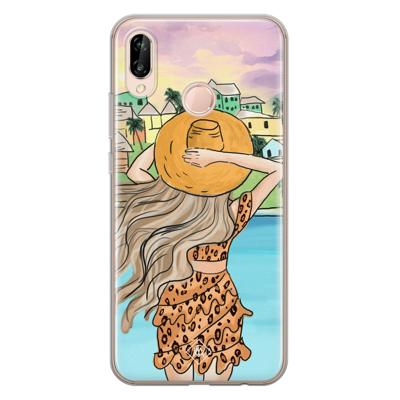 Huawei P20 Lite siliconen hoesje - Sunset girl