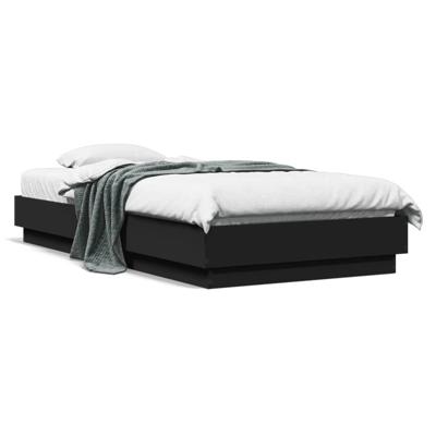 Bedframe met LED-verlichting zwart 75x190 cm