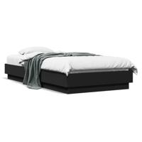 Bedframe met LED-verlichting zwart 75x190 cm - thumbnail