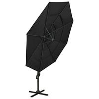 Parasol 4-laags met aluminium paal 3x3 m zwart - thumbnail