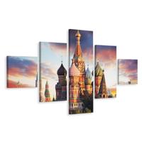 Schilderij - Rode plein, Moscow, 5 luik, premium print - thumbnail