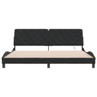 Bedframe met LED zonder matras fluweel zwart 200x200 cm - thumbnail