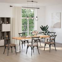 Console tafelpoten 2 st T-vormig 25x28x(72-73) cm staal wit - thumbnail