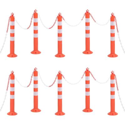VidaXL Verkeerspalen met ketting 10 st 75 cm pe VidaXL Verkeerspalen met ketting 10 st 75 cm pe