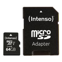 Micro SD geheugenkaart met adapter INTENSO 34234 UHS-I XC Premium Inhoud 64 GB - thumbnail