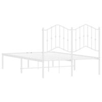 Bedframe met hoofdbord metaal wit 120x190 cm - thumbnail