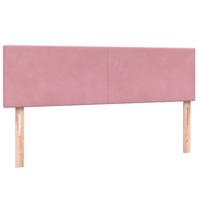 Boxspring met matras fluweel roze 140x220 cm - thumbnail