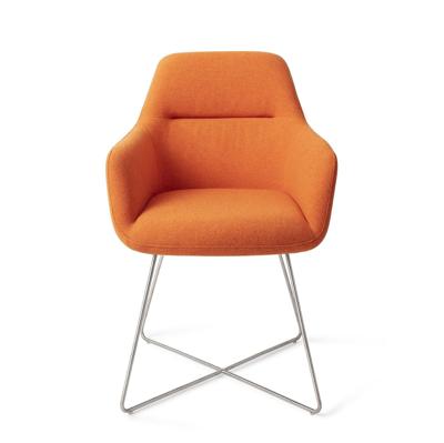 Jesper Home Eetkamerstoel 'Kinko' Cross steel, kleur Tangerine Jesper Home Eetkamerstoel 'Kinko' Cross steel, kleur Tangerine