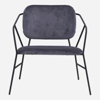 House Doctor Klever Lounge Chair Stof Antraciet - thumbnail