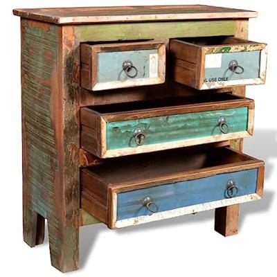 VidaXL Kast met 4 lades massief gerecycled hout