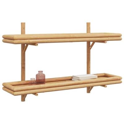 Wandplank met plank met opslag Bruin 100 x 26 x 60 cm Bamboe