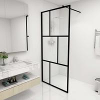 Inloopdouchewand 90x195 cm gehard glas zwart - thumbnail