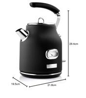 Westinghouse Retro Waterkoker - 1.7 liter - Zwart - thumbnail