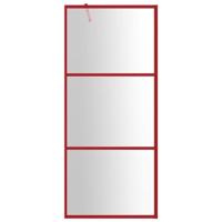 VidaXL Inloopdouchewand transparant 90x195 cm esg-glas rood - thumbnail