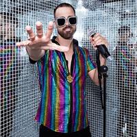 Disco Shirt Diamant Regenboog - thumbnail