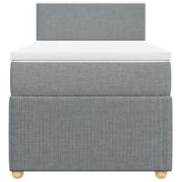 Boxspring met matras stof lichtgrijs 80x200 cm - thumbnail