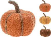 Decoratie Pompoen Teddy 13cm Assorti 1st - thumbnail