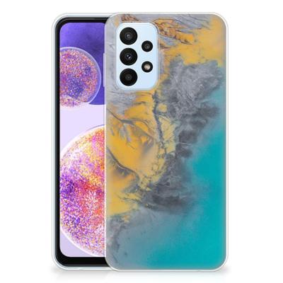 Samsung Galaxy A23 | TPU | Siliconen hoesje | Marble Blue Gold