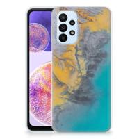 Samsung Galaxy A23 | TPU | Siliconen hoesje | Marble Blue Gold - thumbnail